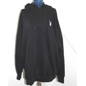 Playboy Missguided Hoodie Women's Small Oversized Black‎ Pink Embroidered logo